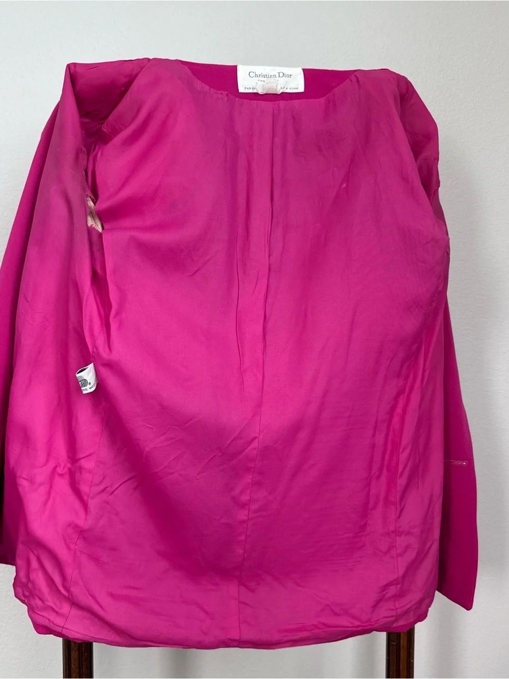 VTG Christian Dior Suit Hot Pink 100% Wool Blazer fuchsia Jacket Women’s M 8-10